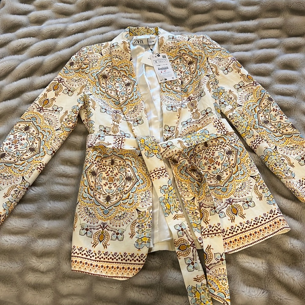 NWT Zara Belted Blazer - Picture 2 of 6